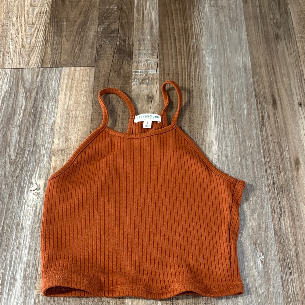 Wild Fable Rust Ribbed Crop Top